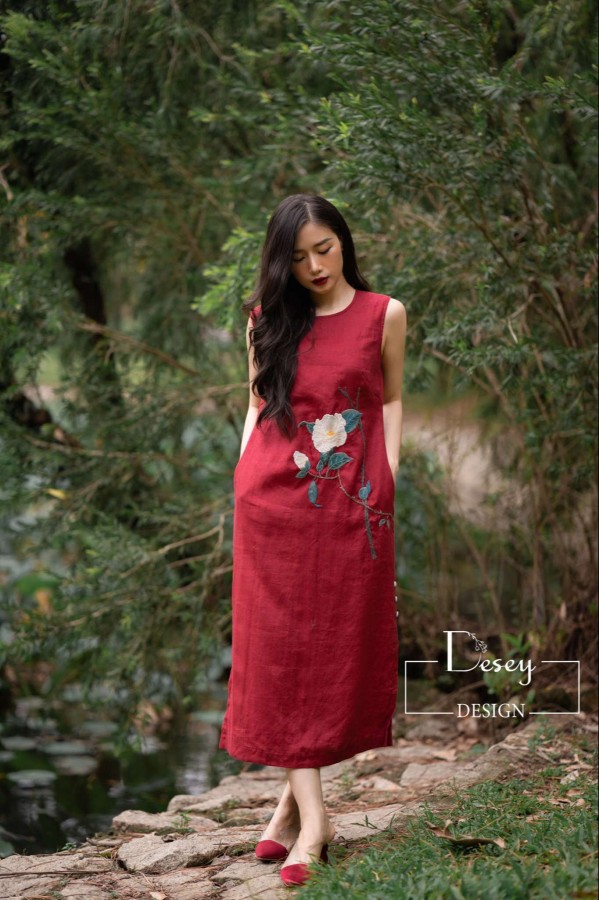 Đầm Linen xuất Hàn dành cho chị em. Chất vải linen cực đẹp. 2 túi 2 bê – GU  Shop VNXK