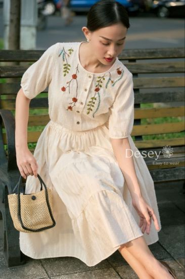 Đầm Cotton Hạt Thêu Tay Venus Dress - Tiệm Desey