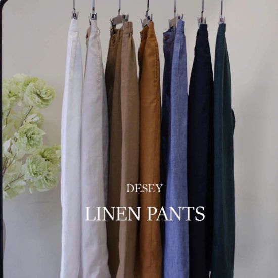 Quần Tây Linen Tưng Premium Suông Dài - Tiệm Desey