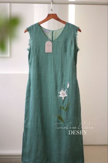 Đầm Linen Tưng Thêu Tay Kiera Dress - Tiệm Desey