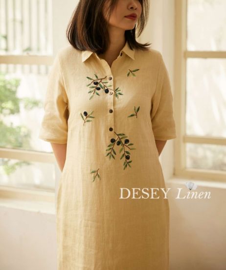 Đầm Linen Tưng Thêu Tay Hạ Miên - Tiệm Desey