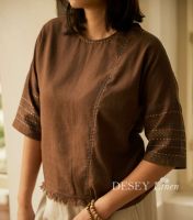 ao-linen-rustic-theu-dot-chi-xe-vai-tiem-desey - ảnh nhỏ  1