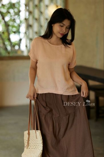 Áo Tay Liền Linen Tưng Ướt Xếp Li Aubrey Top - Tiệm Desey