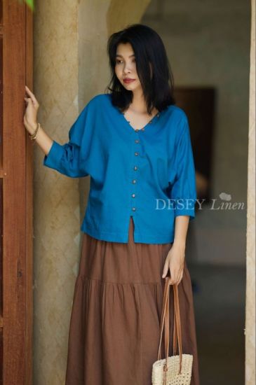 Áo Tay Cánh Dơi Linen Tưng Ướt Cotton Hira Top  - Tiệm Desey