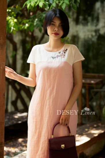 Đầm Linen Tưng Thêu Tay Hạ Đan - Tiệm Desey