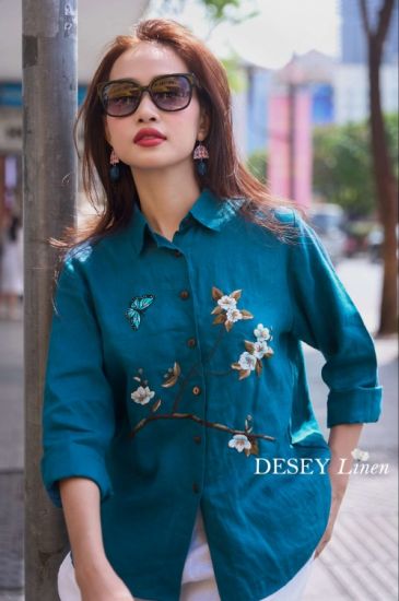 Áo Sơ Mi Linen Premium Thêu Tay Swing Shirt - Tiệm Desey