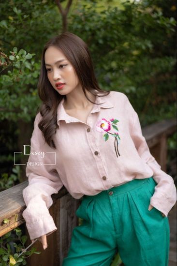 Áo sơ mi linen thêu tay Jolie Shirt  - Tiệm Desey